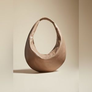 Khaite the Medium Olivia Hobo in Taupe Leather